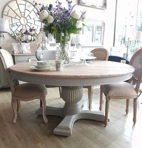 Caux Round Dining Table Top, Round Dining Table With Drawers