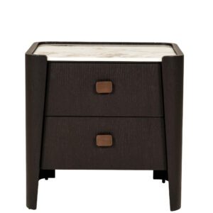 Randel 2 Drawer Bedside Table Ebony