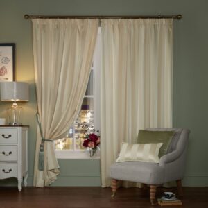 Laura Ashley Lille Stripe Oyster Ready Made Curtains