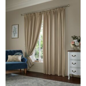 Laura Ashley Lille StripeTruffle Ready Made Curtains