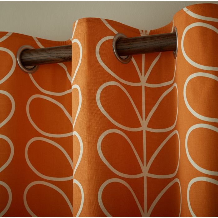 Orla Kiely Linear Stem Burnt Orange Ready Made Curtains - Image 2