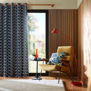 Orla Kiely Linear Stem Whale Ready Made Curtains