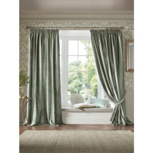 Laura Ashley Loretta Sage Green Ready Made Curtains