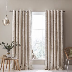 Laura Ashley Magnolia Grove Natural Ready Made Curtains