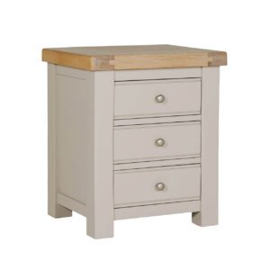 Dwane 3 Drawer Bedside Table Taupe