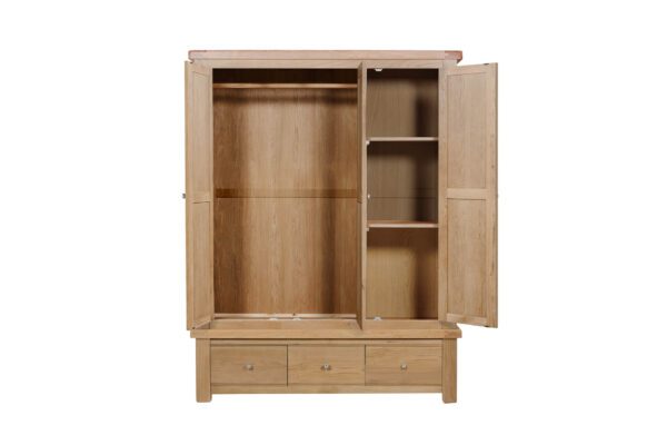 Delia 3 Door Wardrobe Oak - Image 2