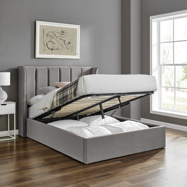 LEANNE STORAGE BED FRAME SILVER