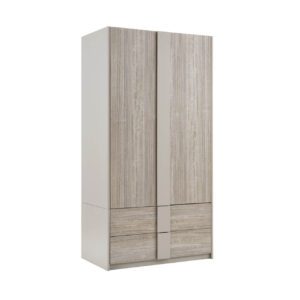 Janice Wardrobe 2 Door/2 Drawer Grey