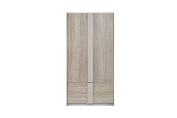 Janice Wardrobe 2 Door/2 Drawer Grey - Image 3
