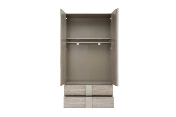 Janice Wardrobe 2 Door/2 Drawer Grey - Image 2
