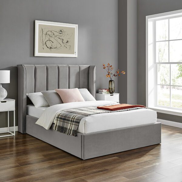 LEANNE STORAGE BED FRAME SILVER - Image 2