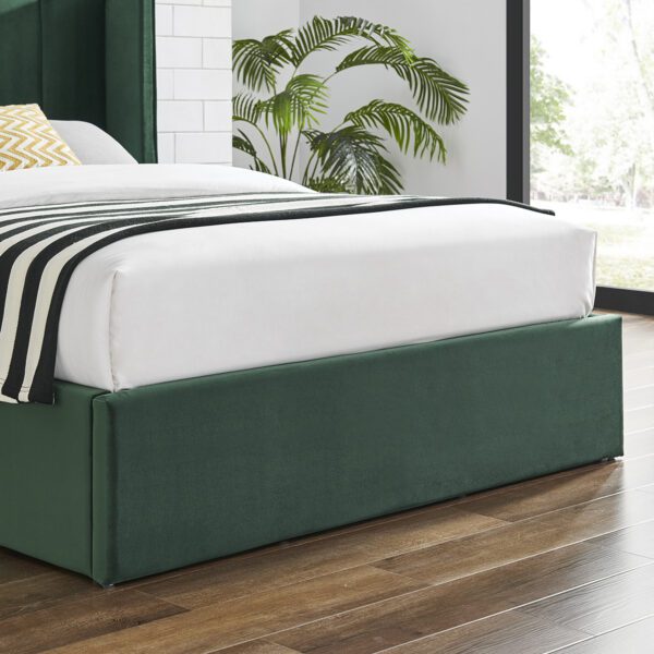 LEANNE STORAGE BED FRAME EMERALD GREEN - Image 2
