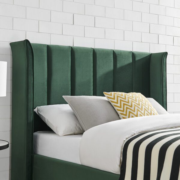 LEANNE STORAGE BED FRAME EMERALD GREEN - Image 4