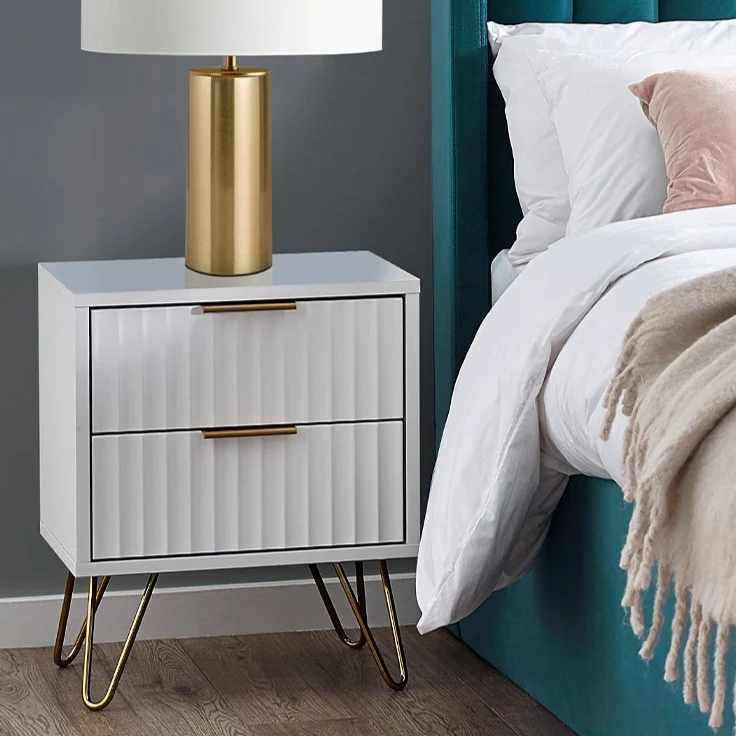 Masion 2 Drawer Bedside - Matt White