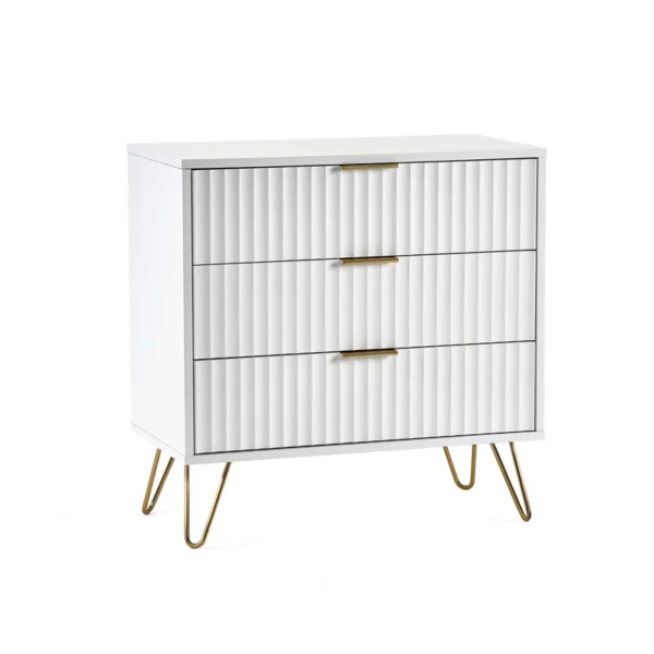 Masion 3 Drawer chest- Matt White - Image 2