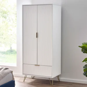Masion 2 door 1 drawer wardrobe- Matt White