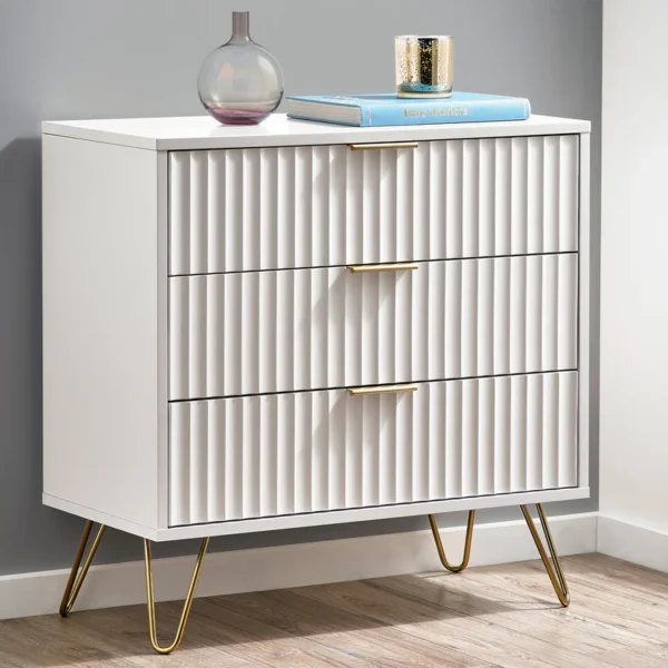 Masion 3 Drawer chest- Matt White