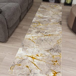 Floor Runner  -Glitz Marble Ochre  67x250