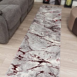 Floor Runner  -Glitz Marble Red 67x250