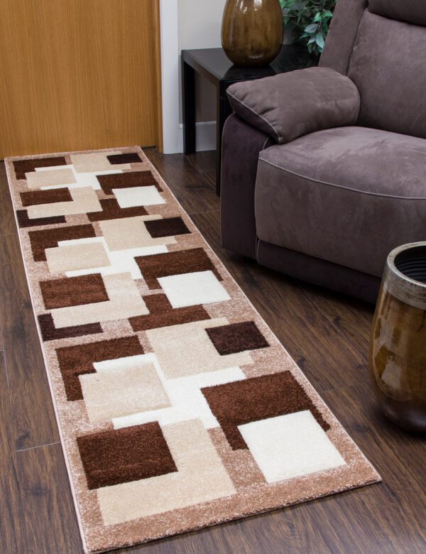 FLOOR  RUNNER  2 SIZES   TEMPO SQUARE  BEIGE
