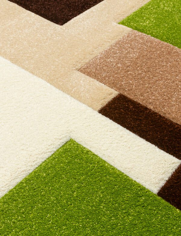 FLOOR  RUNNER  2 SIZES   TEMPO SQUARE BROWN/GREEN - Image 2