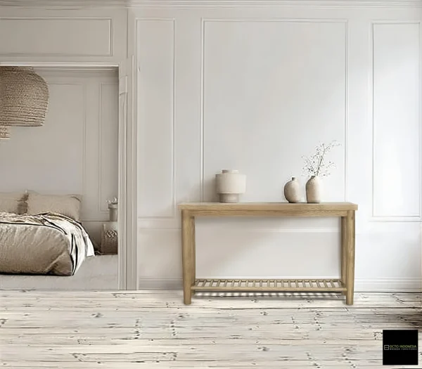 Kota Console Table with Shelf – Oak - Image 4