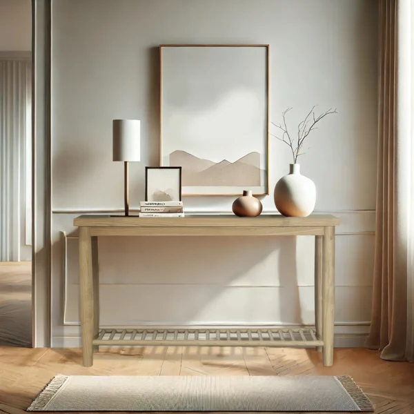 Kota Console Table with Shelf – Oak