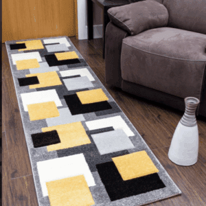 FLOOR  RUNNER  2 SIZES   TEMPO SQUARE YELLOW