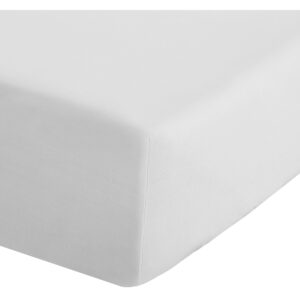 200 THREAD COUNT  COTTON BLEND PLAIN FITTED WHITE