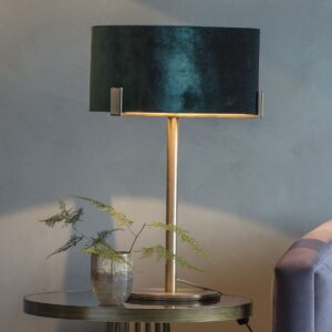 Hayfield Table Lamp Brushed Bronze/ Emerald Green