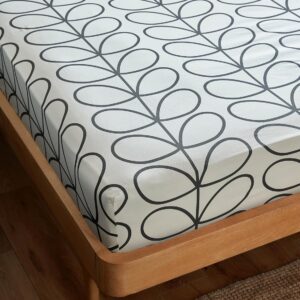 Orla Kiely Linear Stem Fitted Sheet Charcoal