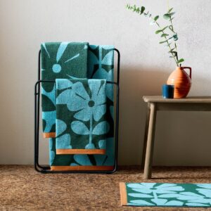 Orla Kiely Wildflower Blue Lagoon Towels