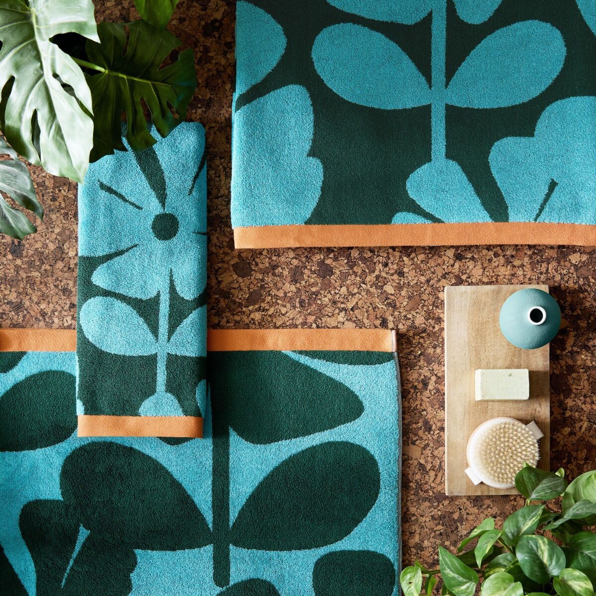 Orla Kiely Wildflower Blue Lagoon Towels - Image 2