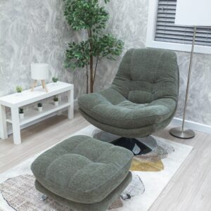 SUSI SWIVEL CHAIR + FOOTSTOOL Nature Sage Green