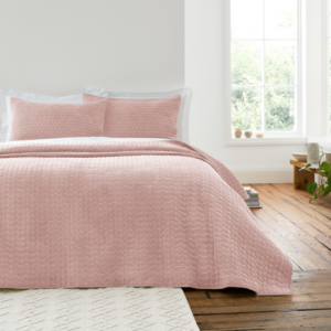 AVA VELVET PINK BEDSPREAD/THROW