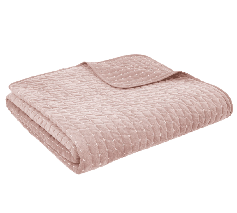AVA VELVET PINK BEDSPREAD/THROW - Image 3