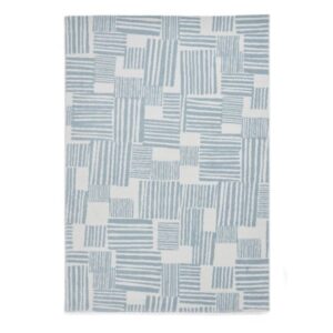 Blue Blocks Modern Abstract Rug