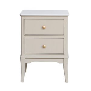 Marlyn 2 drawer side table/locker with marble top stone