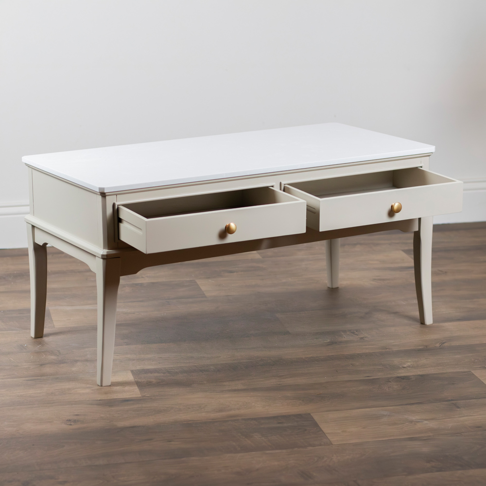 Marlyn Coffee Table with marble top stone - Image 4