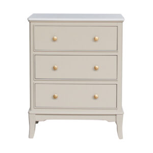Marlyn 3 drawer large side table/locker with marble top stone