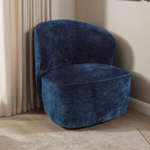 Edel Swivel Accent Chair Blue