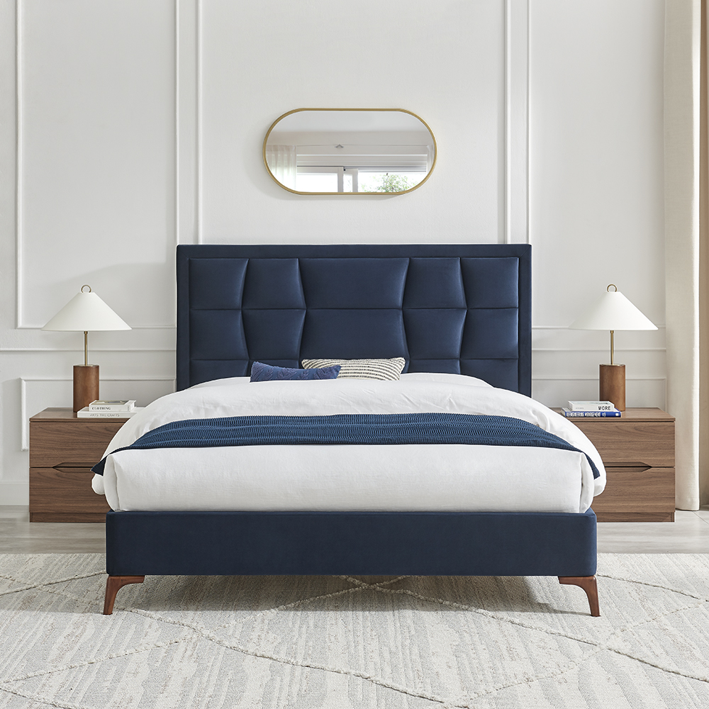 Harmen Navy Blue Bed - Image 3