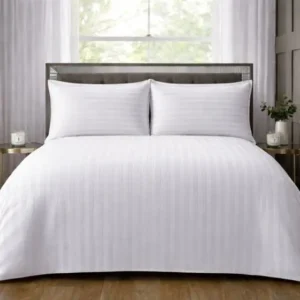 WHITE STRIPE DUVET COVER SET
